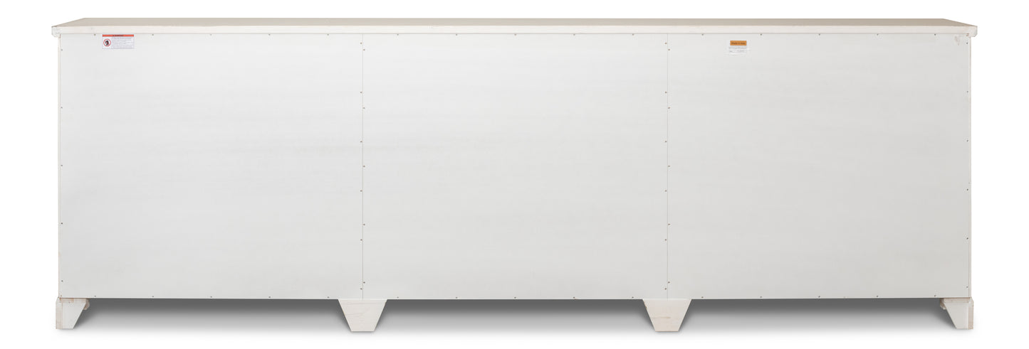 Luciana Wood Doors Buffet, Stucco White Grey