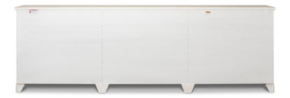 Luciana Wood Doors Buffet, Stucco White Grey