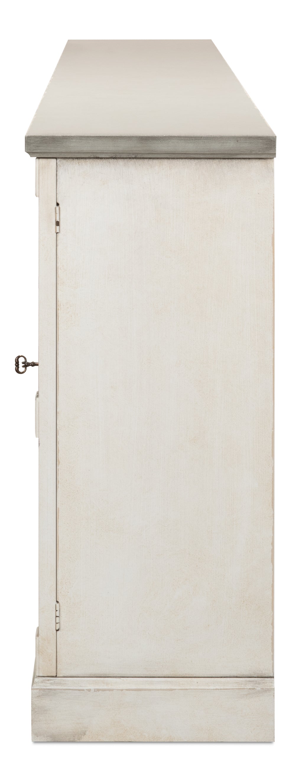 Luciana Wood Doors Buffet, Stucco White Grey