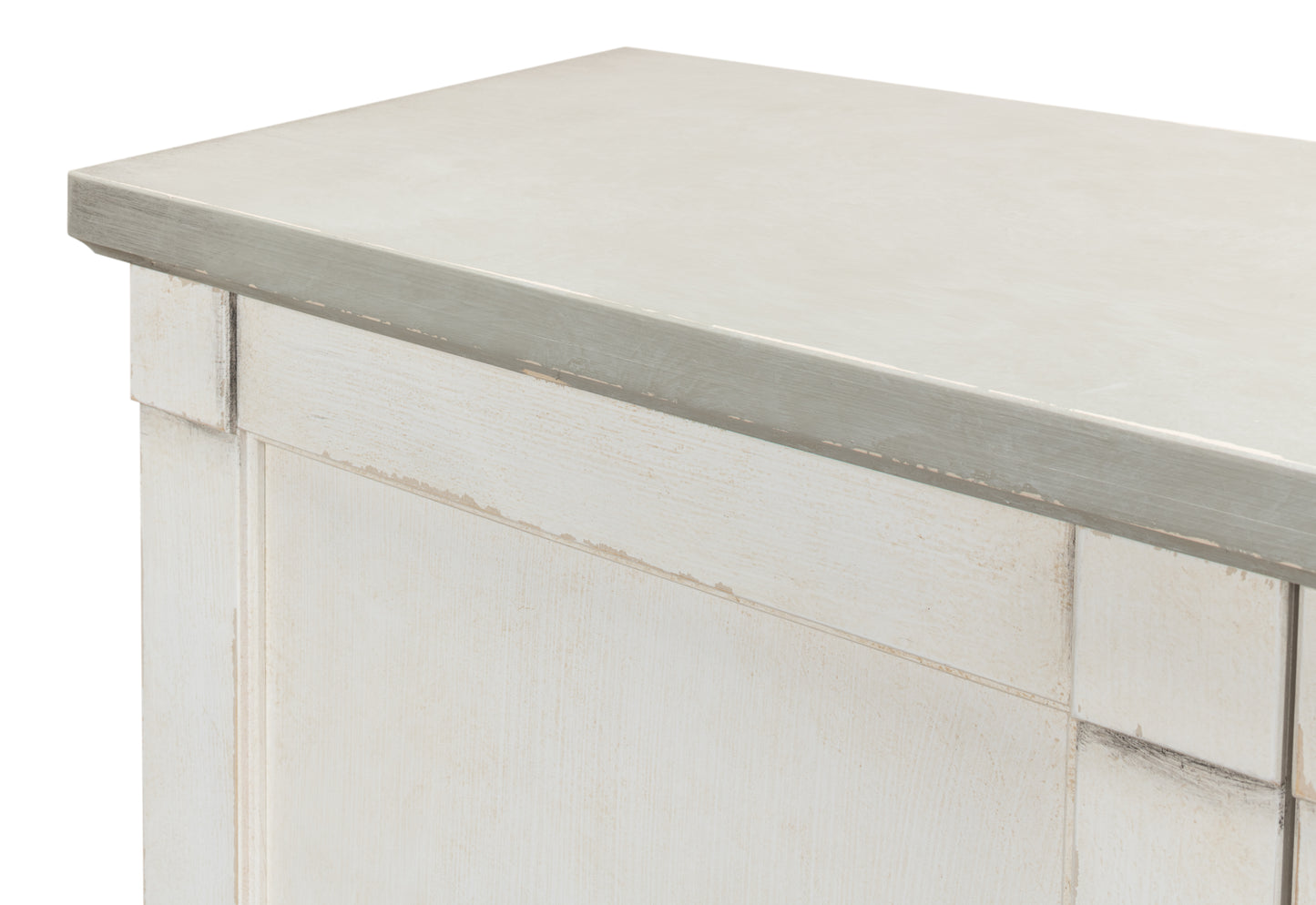Luciana Wood Doors Buffet, Stucco White Grey