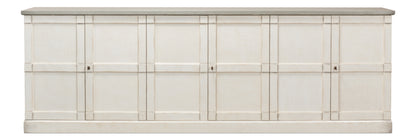 Luciana Wood Doors Buffet, Stucco White Grey