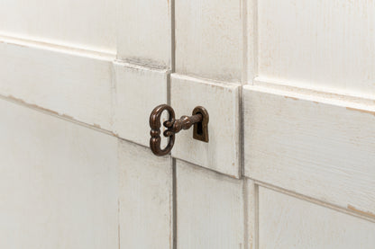 Luciana Wood Doors Buffet, Stucco White Grey