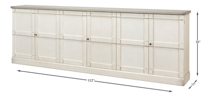 Luciana Wood Doors Buffet, Stucco White Grey