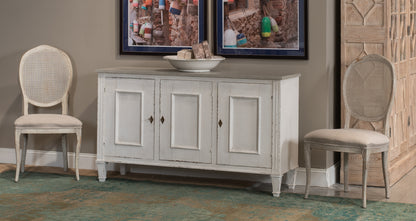 Louis Xvi Buffet, White/White, Gray Quartz