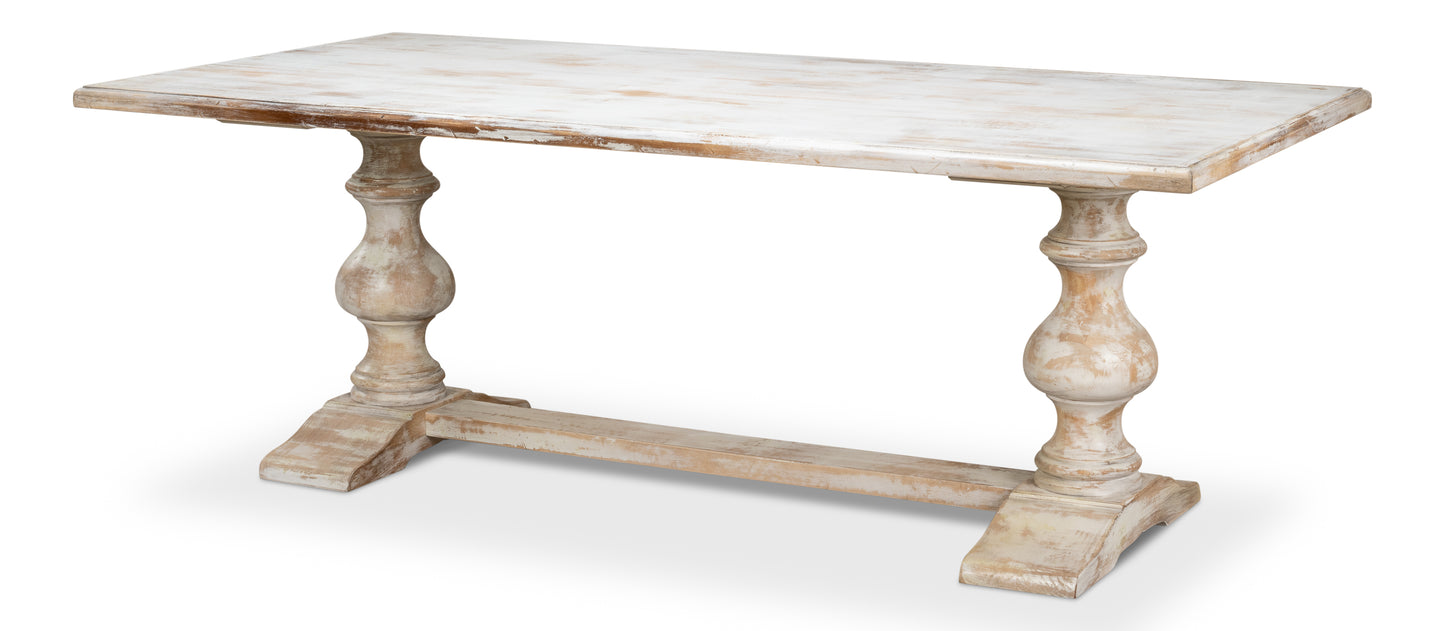 Lionisio Trestle Table, Disrupted White