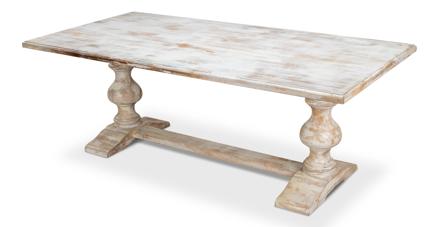 Lionisio Trestle Table, Disrupted White