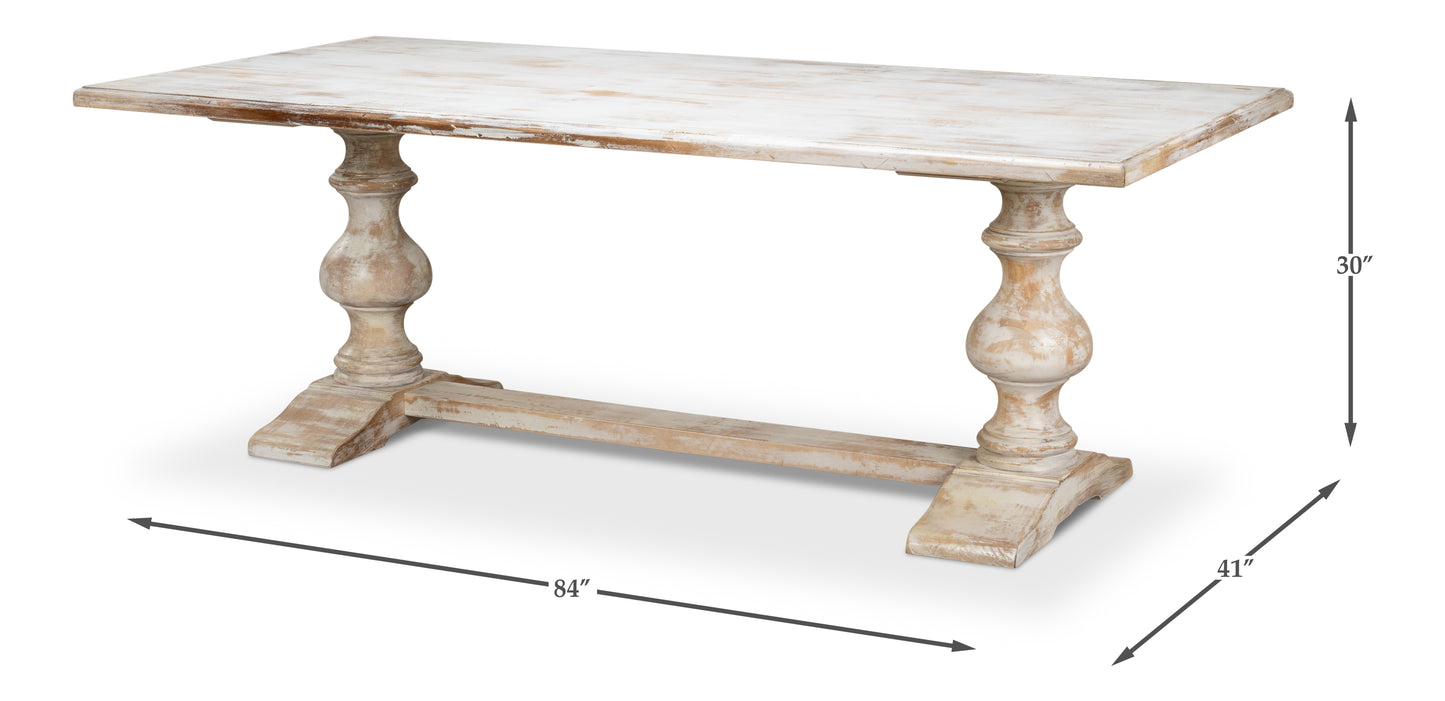Lionisio Trestle Table, Disrupted White