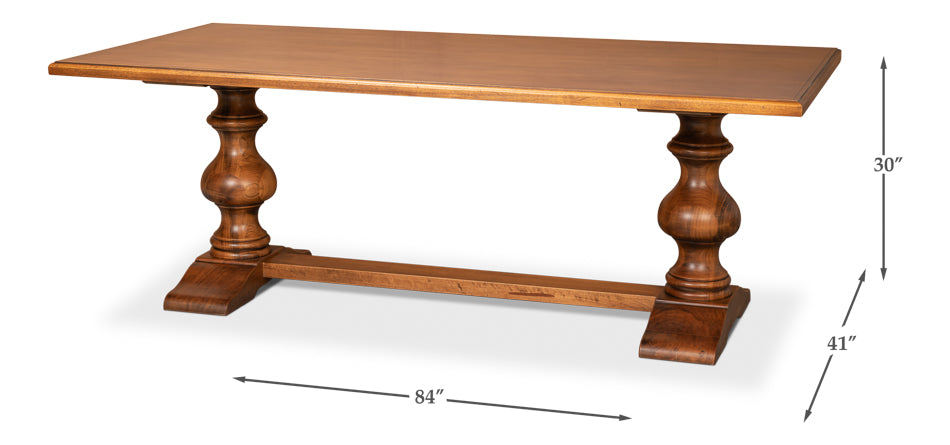 Lionisio Trestle Table, Noce Antica