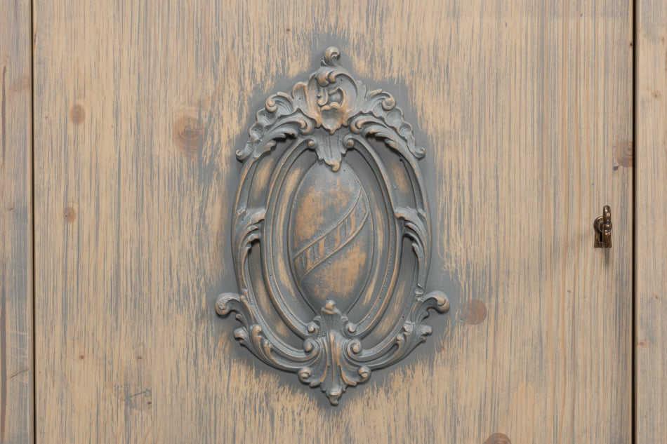 Crested Wall Cabinet, Carmine Legno Tran