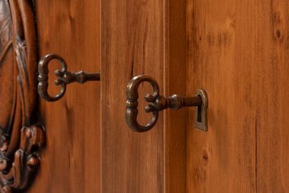 Crested Wall Cabinet, Noce Anticato