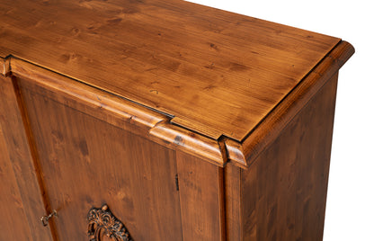 Crested Wall Cabinet, Noce Anticato