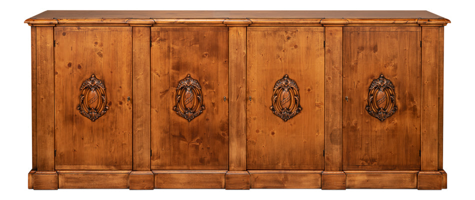 Crested Wall Cabinet, Noce Anticato