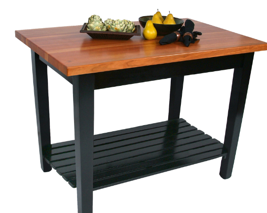 John Boos & Co. Black Le Classique American Cherry Edge Grain Kitchen Island Table