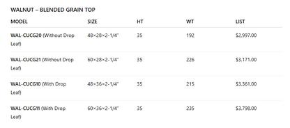 John Boos & Co. Cucina Grande American Black Walnut, Blended Grain Top, Kitchen Island