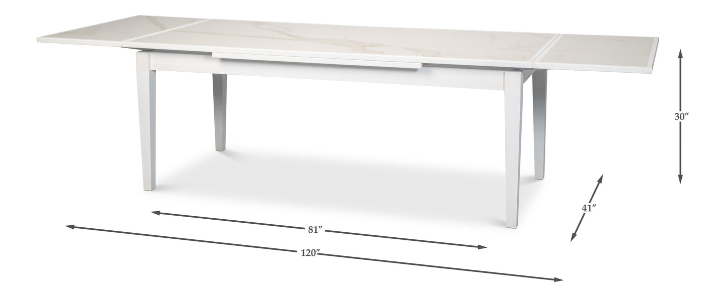 Rectangular Extension Dining Table, White