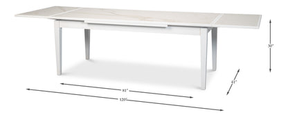 Rectangular Extension Dining Table, White