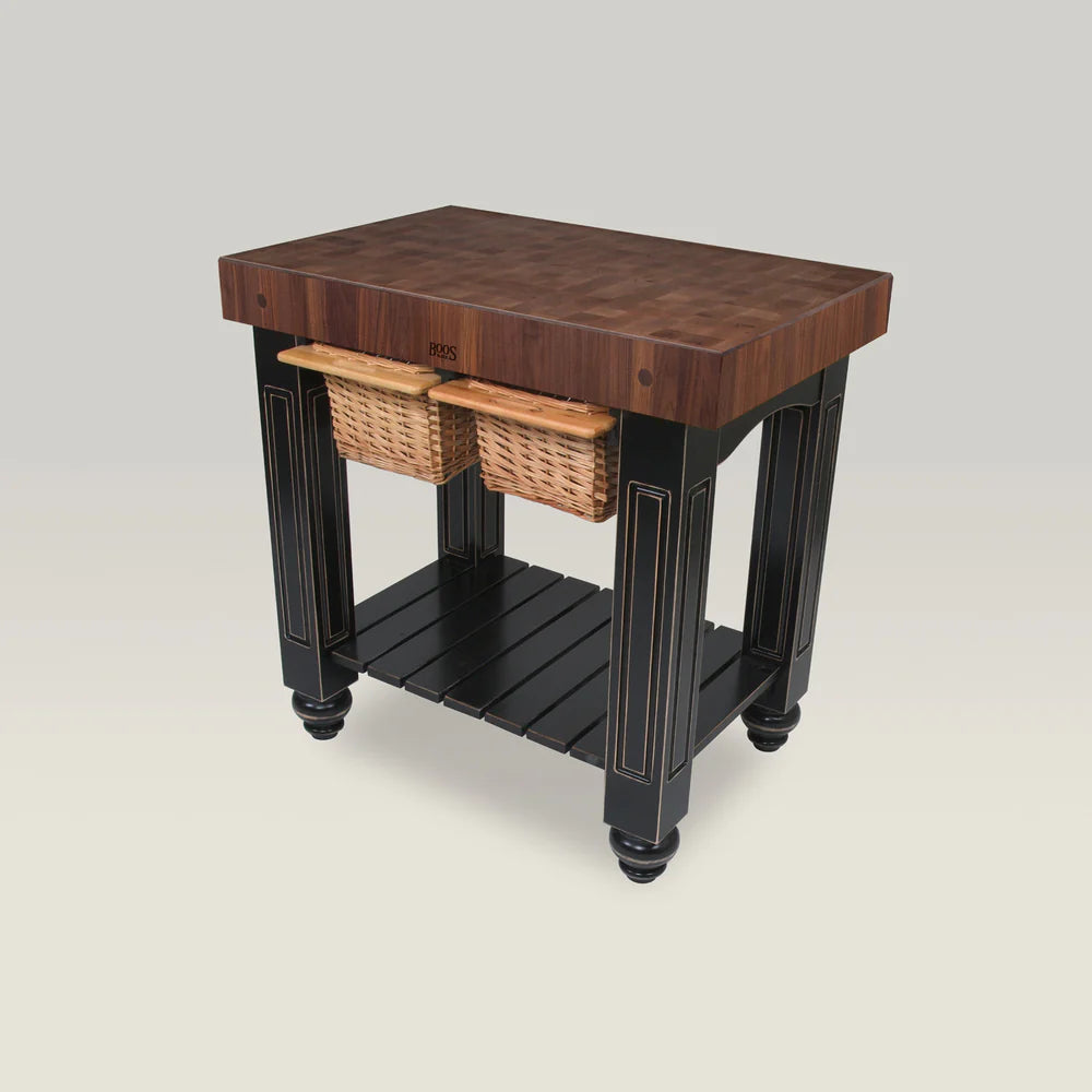 John Boos & Co. American Black Walnut End Grain Gathering Block, Kitchen Island