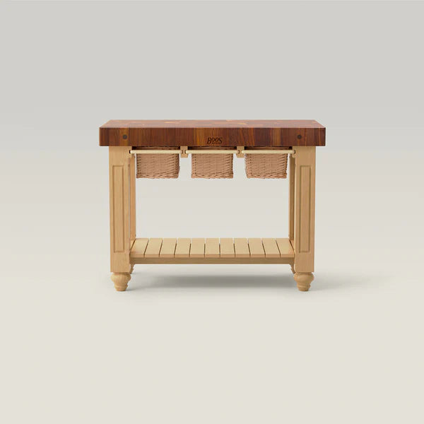 John Boos & Co. American Black Walnut End Grain Gathering Block, Kitchen Island