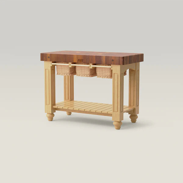 John Boos & Co. American Black Walnut End Grain Gathering Block, Kitchen Island