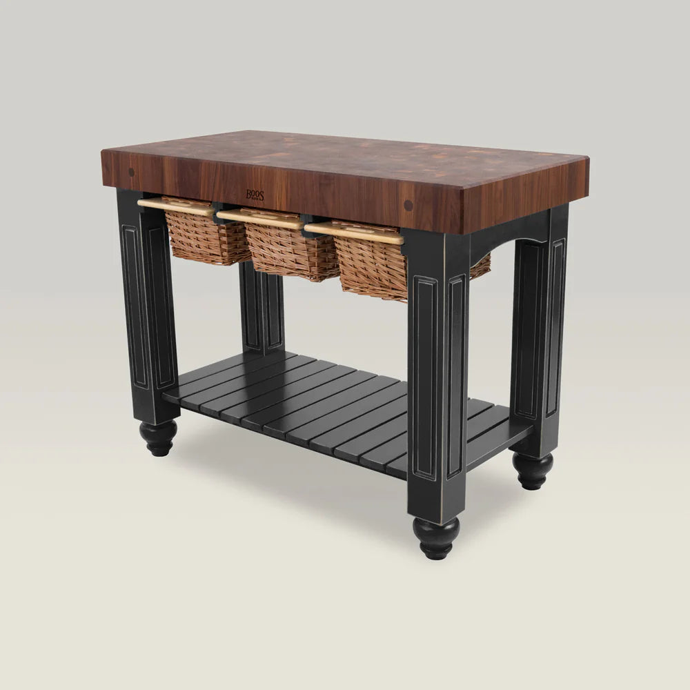 John Boos & Co. American Black Walnut End Grain Gathering Block, Kitchen Island