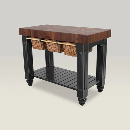 John Boos & Co. American Black Walnut End Grain Gathering Block, Kitchen Island
