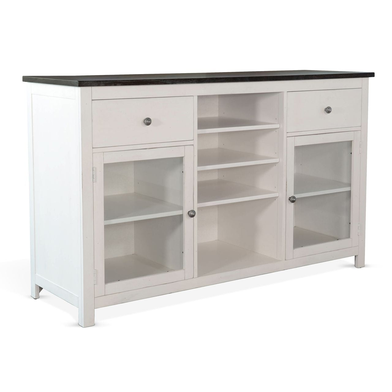 Sunny Designs Wood White Buffet with Drawers - Carriage House