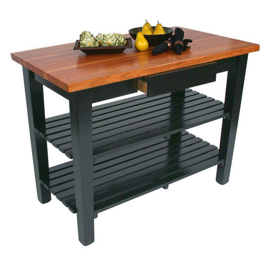 John Boos & Co. Black Le Classique American Cherry Edge Grain Kitchen Island Table