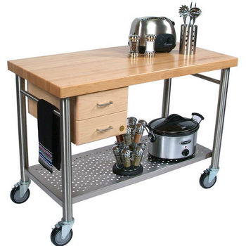 John Boos & Co. Cucina Magnifico Northern Hard Rock Maple Edge Grain Kitchen Cart