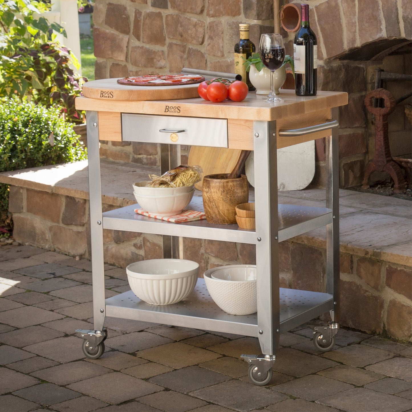 John Boos & Co. Northern Hard Rock Maple Cucina Elegante Kitchen Cart