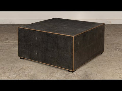 Grey Leather Shagreen Cocktail Table