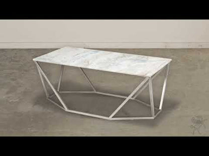 Trapezoid Coffee Table, Marble Top