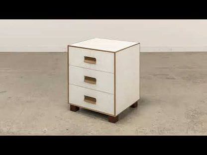 Shagreen 3 Drawer Side Table, Osprey White