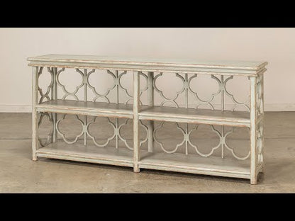 Quatrefoil Bookshelf Console Table