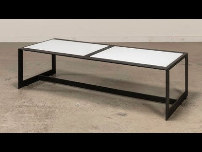 Ridged Iron Rectangular Coffee Table